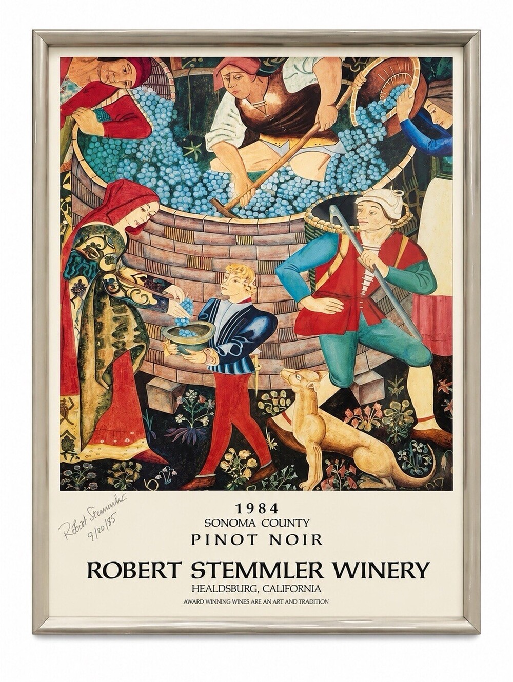 Robert Stemmler Winery Sonoma County Pinot Noir Signed Vintage Poster
